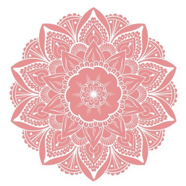 Mandala vektör tasarım öğesi. Yuvarlak süsleme dekorasyon. Renkli çiçek deseni. Stilize çiçek motifi. Karmaşık güzelleşmek örgü madalyon. Dövme Yazdır