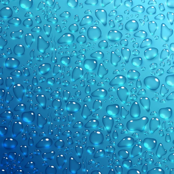 Gotas de agua sobre fondo azul — Archivo Imágenes Vectoriales