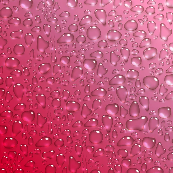 Капли воды на розовом фоне — стоковый вектор
