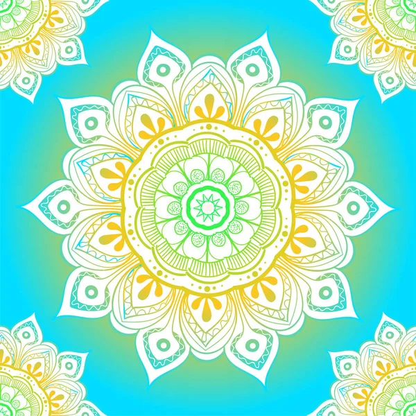 Nahtlose ethnische Muster mit floralen Motiven. Mandala stilisierte Druckvorlage für Stoff und Papier. Boho schickes Design. Sommermode. — Stockvektor