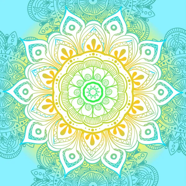 Naadloos etnisch patroon met bloemmotieven. Mandala gestileerde print sjabloon voor stof en papier. Boho chique ontwerp. Zomer mode. — Stockvector