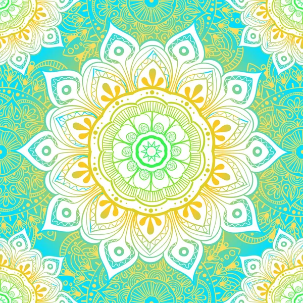 Nahtlose ethnische Muster mit floralen Motiven. Mandala stilisierte Druckvorlage für Stoff und Papier. Boho schickes Design. Sommermode. — Stockvektor