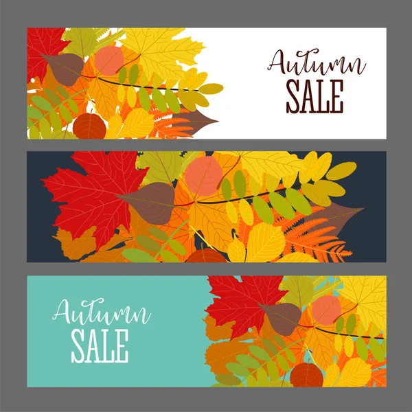 Düşen sonbahar yaprakları ile soyut vektör çizim sonbahar satış arka plan.