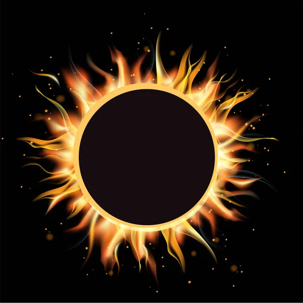 Total eclipse of the sun, eclipse background, vector illustration — Stock Vector
