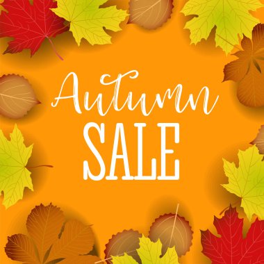 Sonbahar el yazısı. Mevsimlik harf. Web banner şablonu. Vektör illüstrasyonu