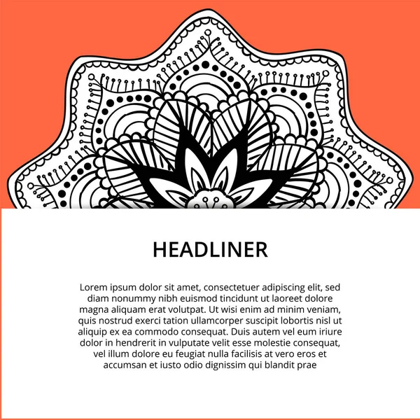 Індійська квіткові paisley медальйон банерів. Етнічні прикраси мандали. Може використовуватися для текстильної, вітальних листівок, книжка-розмальовка, корпус друку. — стоковий вектор
