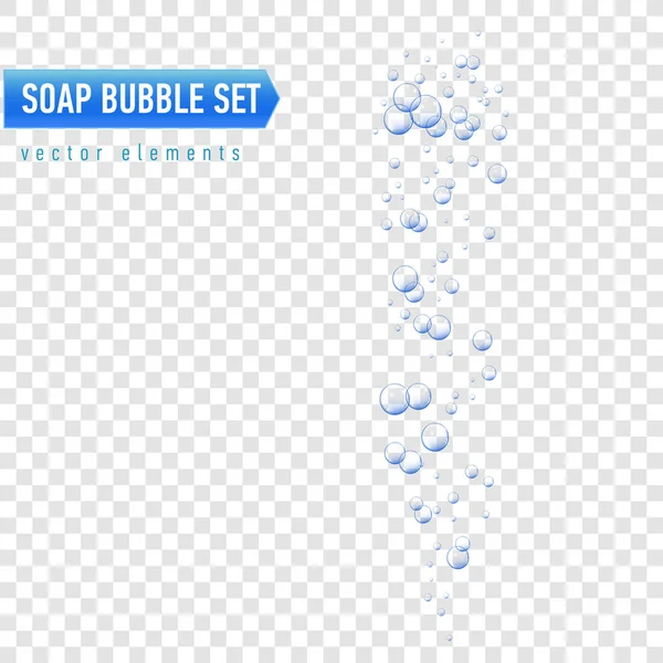 Bubbels onder water vector illustratie op transparante achtergrond — Stockvector