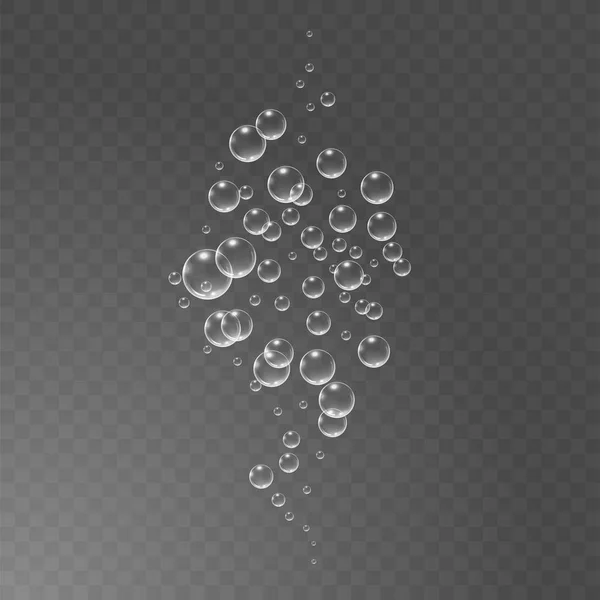 Bulles sous l'illustration vectorielle de l'eau sur fond transparent — Image vectorielle