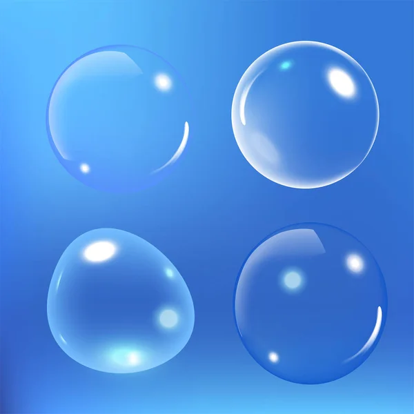 蓝色背景下的水矢量图下气泡 — 图库矢量图片