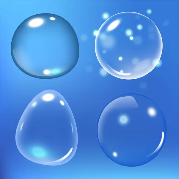 Buborékok a víz kék háttér vektor illusztráció — Stock Vector