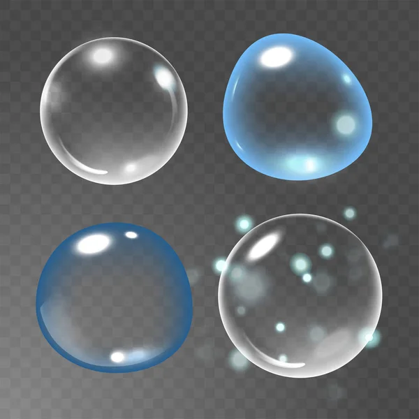 Buborékok víz alatti vektor illusztráció átlátszó háttér — Stock Vector