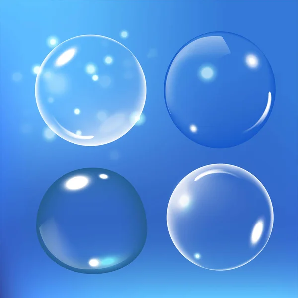 Bulles sous l'illustration vectorielle de l'eau sur fond bleu — Image vectorielle