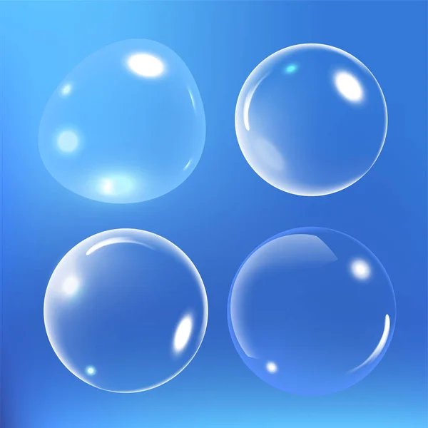 蓝色背景下的水矢量图下气泡 — 图库矢量图片
