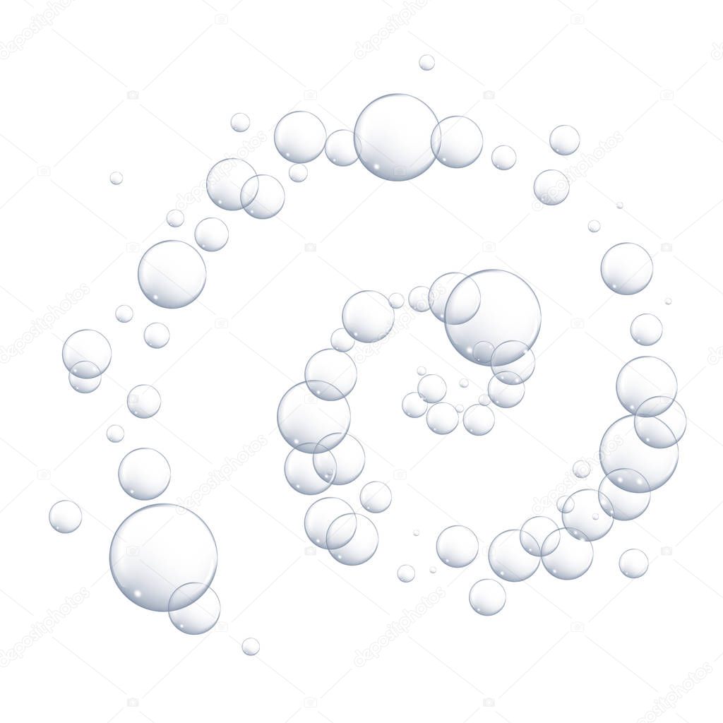 Bubbles under water vector illustration on white background