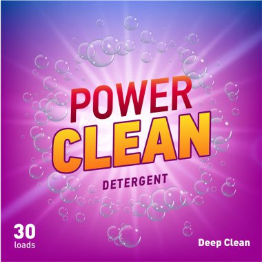 deterjan reklam konsept tasarımı mor menekşe renkli ürün paketleme için