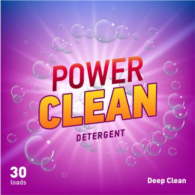 deterjan reklam konsept tasarımı mor menekşe renkli ürün paketleme için