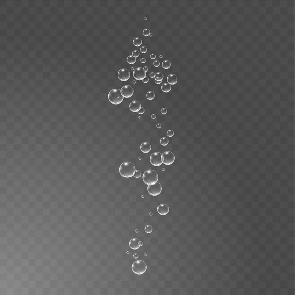 透明な背景の水ベクトル図の下の泡 — ストックベクタ