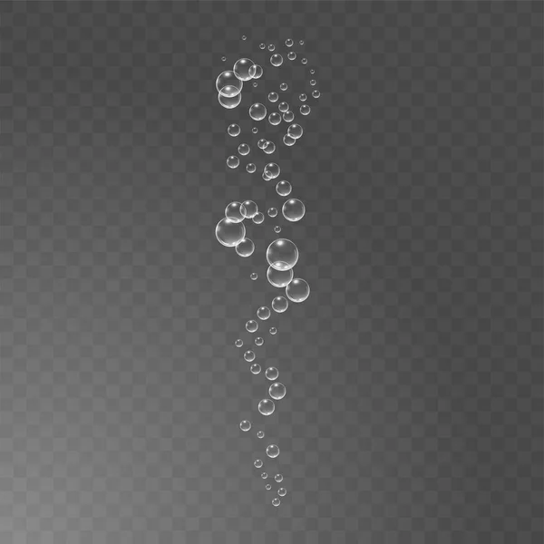 Burbujas bajo el vector de agua ilustración sobre fondo transparente — Archivo Imágenes Vectoriales