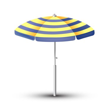 Plaj şemsiyesi vektör Illustration. Bir tatil sembolü ile deniz