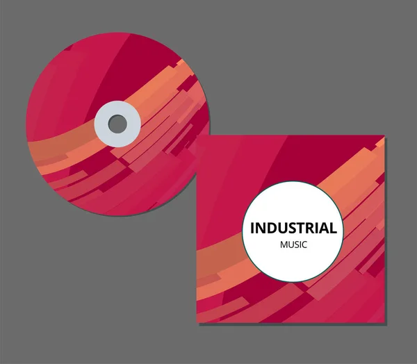 Modello di design di presentazione della copertina del CD con spazio di copia ed effetto onda, illustrazione vettoriale modificabile EPS10 . — Vettoriale Stock