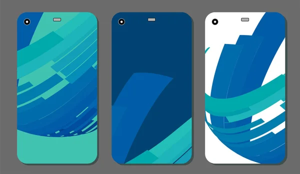 Set fashionable abstract ornaments for mobile phone cover and screen . The visible part of the clipping mask. The sample is ready for printing after the release clipping mask.Vector — Stock Vector