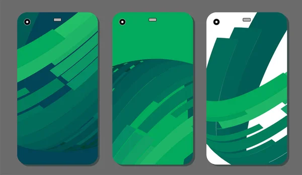 Establecer adornos abstractos de moda para la cubierta del teléfono móvil y la pantalla. La parte visible de la máscara de recorte. La muestra está lista para imprimir después de la máscara de recorte de liberación.Vector — Vector de stock