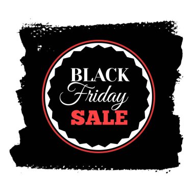 Siyah Cuma satışı büyük başlığı. Insignia veya logo siyah Cuma.