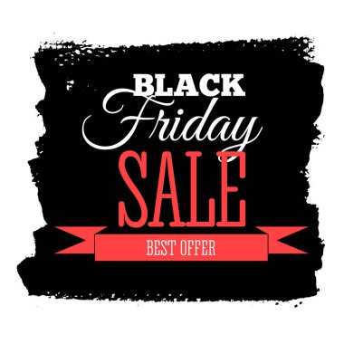 Siyah Cuma satışı büyük başlığı. Insignia veya logo siyah Cuma.