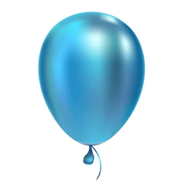 헬륨 풍선 생일 baloon 흰색 배경에 파티와 행사 격리에 대 한 플 라 잉 블루. 벡터 일러스트 레이 션 디자인 및 비즈니스에 대 한 — 스톡 벡터
