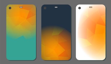 Cep telefonu kapağı ve ekran için set moda soyut süsler. Kırpma maskesi görünür parçası. Örnek yazdırma işleminden sonra Kırpma maskesini bırak için hazırdır. Vektör