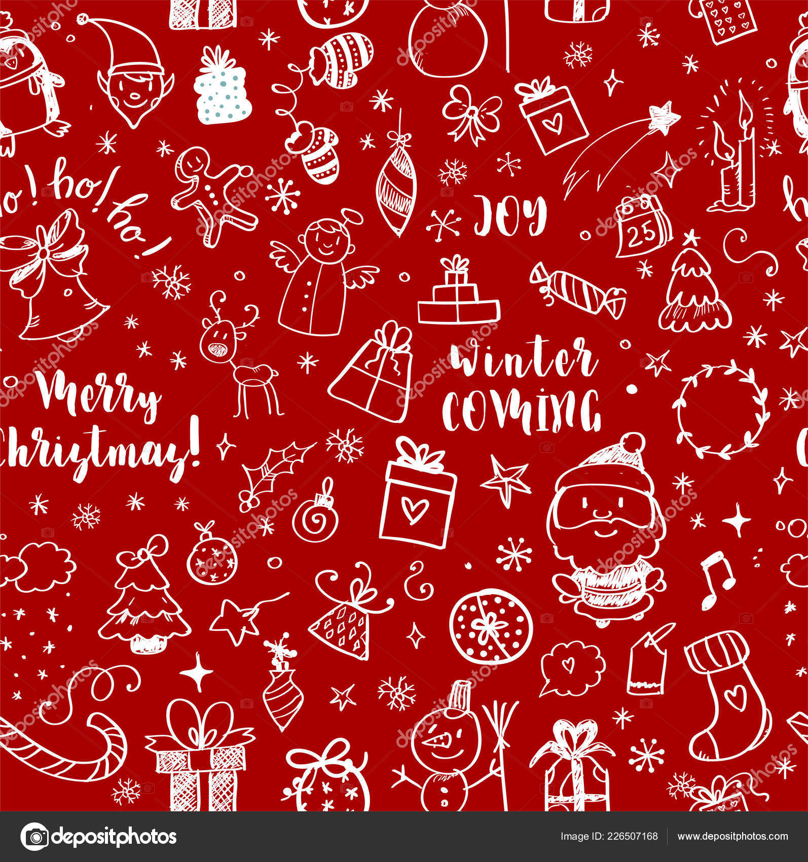 Modèle De Griffonnages Sans Couture De Noël Dessin Animé