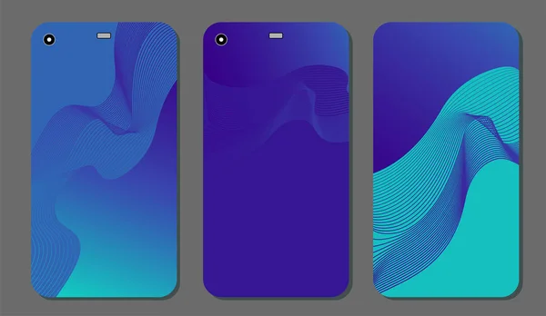 Establecer adornos abstractos de moda para la cubierta del teléfono móvil y la pantalla. La parte visible de la máscara de recorte. La muestra está lista para imprimir después de la máscara de recorte de liberación.Vector — Vector de stock