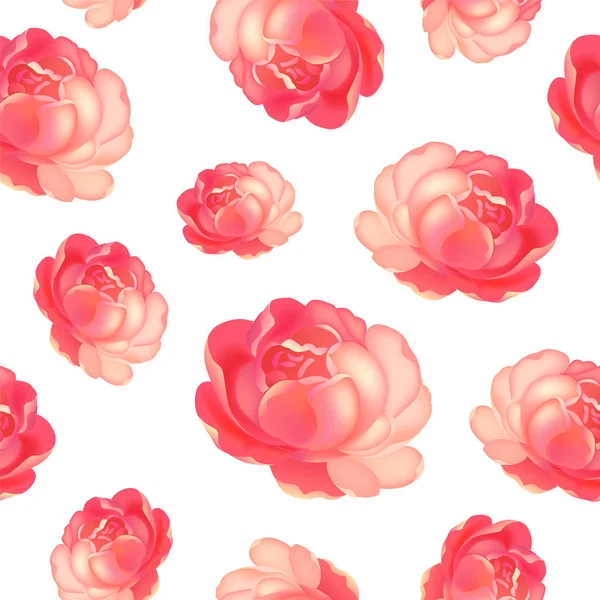 Mazzo di fiori con motivo rose, stampa ripetuta per tessuto — Vettoriale Stock