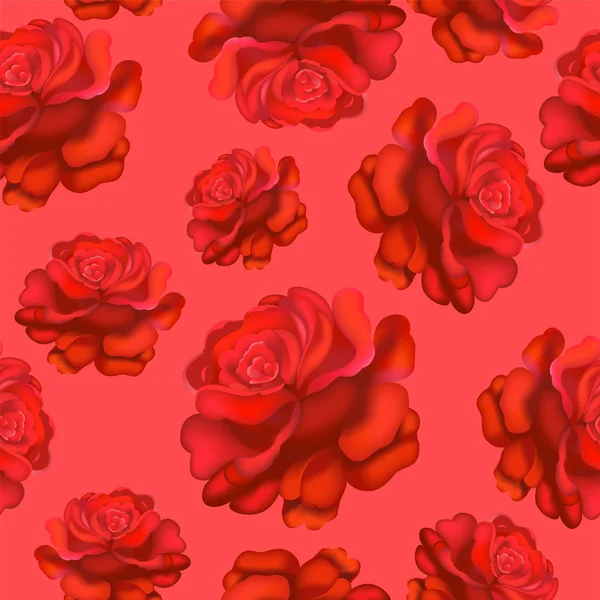 Τριαντάφυλλα μοτίβο μπουκέτο λουλούδια, επανάληψη εκτύπωσης για ύφασμα — Διανυσματικό Αρχείο