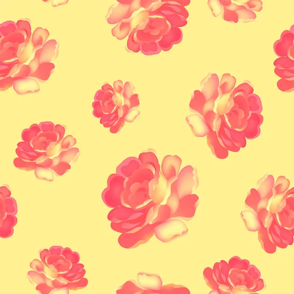 Ramo de flores con patrón de rosas, estampado repetido para tela — Vector de stock