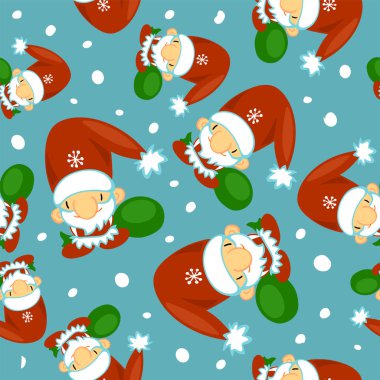Sevimli Noel Baba vektör seamless modeli. Yazdırılan ve olarak kullanılır Noel, yeni yıl, Xmas kaydırma kağıt, arka plan, duvar kağıdı, tekstil, kumaş