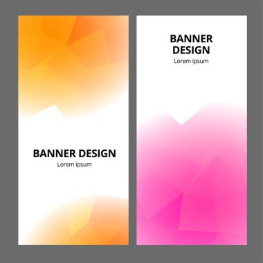 Modern Soyut banner poligonal arka plan şablonu tasarımı. Afiş kümesi