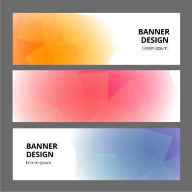 Modern Soyut banner poligonal arka plan şablonu tasarımı. Afiş kümesi