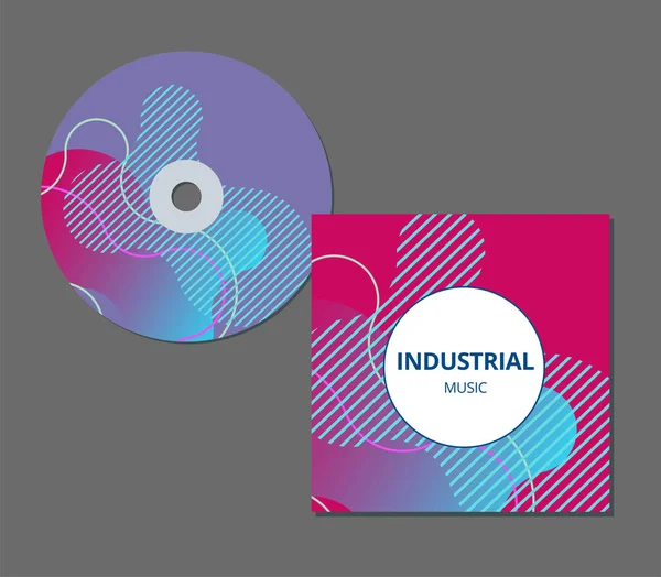 CD-Cover-Präsentationsvorlage mit Kopierraum und Welleneffekt, editierbare eps10-Vektorillustration. — Stockvektor