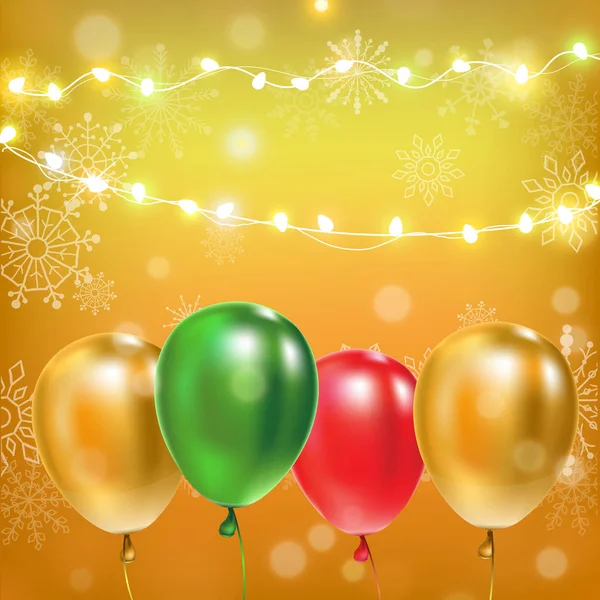 Ilustración 3d. Globos cumpleaños fiesta decoración sobre fondo amarillo. 2019 — Vector de stock