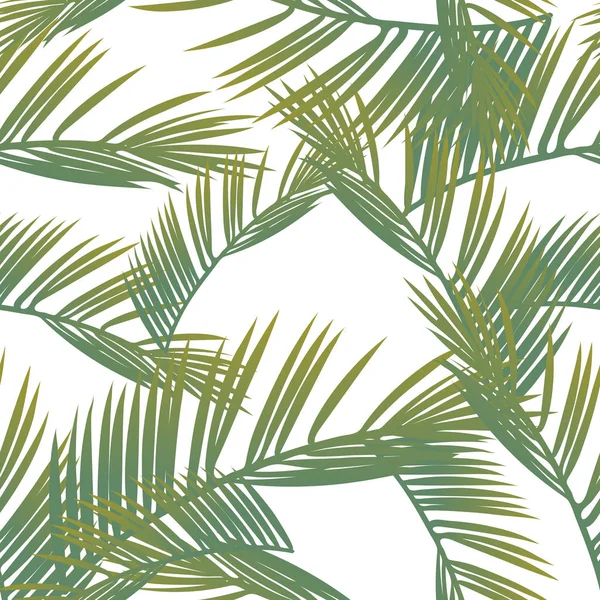 Tropische Palmblätter, Dschungelblätter nahtlose Vektor floralen Muster Hintergrund — Stockvektor