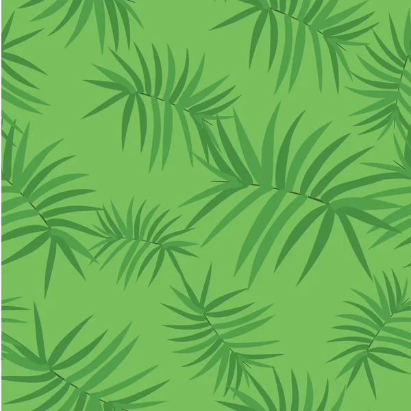 Folhas de palma tropicais, folhas da selva sem costura vetor floral padrão fundo — Vetor de Stock