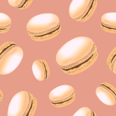 Beyaz arka plan üzerinde renkli acıbadem kurabiyesi kurabiye ile Seamless modeli.