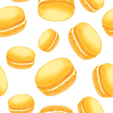 Beyaz arka plan üzerinde renkli acıbadem kurabiyesi kurabiye ile Seamless modeli.