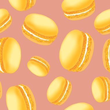 Beyaz arka plan üzerinde renkli acıbadem kurabiyesi kurabiye ile Seamless modeli.