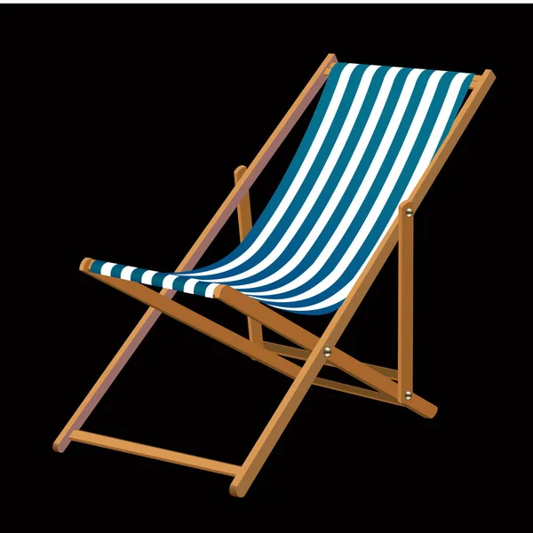 Imagen vectorial de un chaise lounge realista sobre fondo negro . — Vector de stock