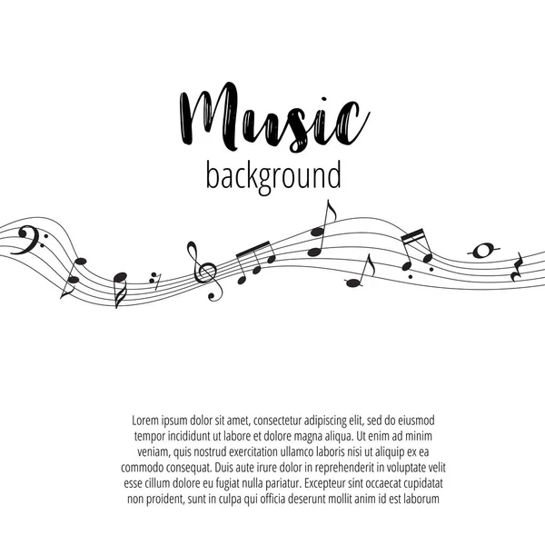 Musiktecken. Modern bakgrund med anteckningar. Vektorelement för musikaffisch, banderoll, reklam, kort. Minimalistisk enkel bakgrund. — Stock vektor