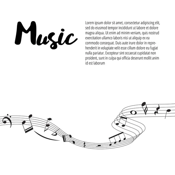 Signos musicales. Fondo moderno con notas. Vector Element for Musical Poster, Banner, Publicidad, Tarjeta. Fondo minimalista simple. — Vector de stock