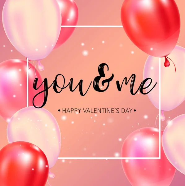 Happy Valentines Day typographie affiche avec texte calligraphie manuscrite . — Image vectorielle
