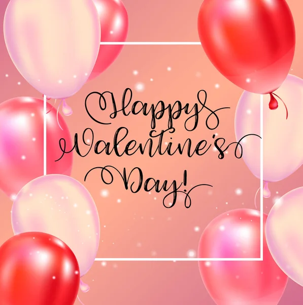 Feliz Dia dos Namorados poster tipografia com caligrafia manuscrita texto . — Vetor de Stock